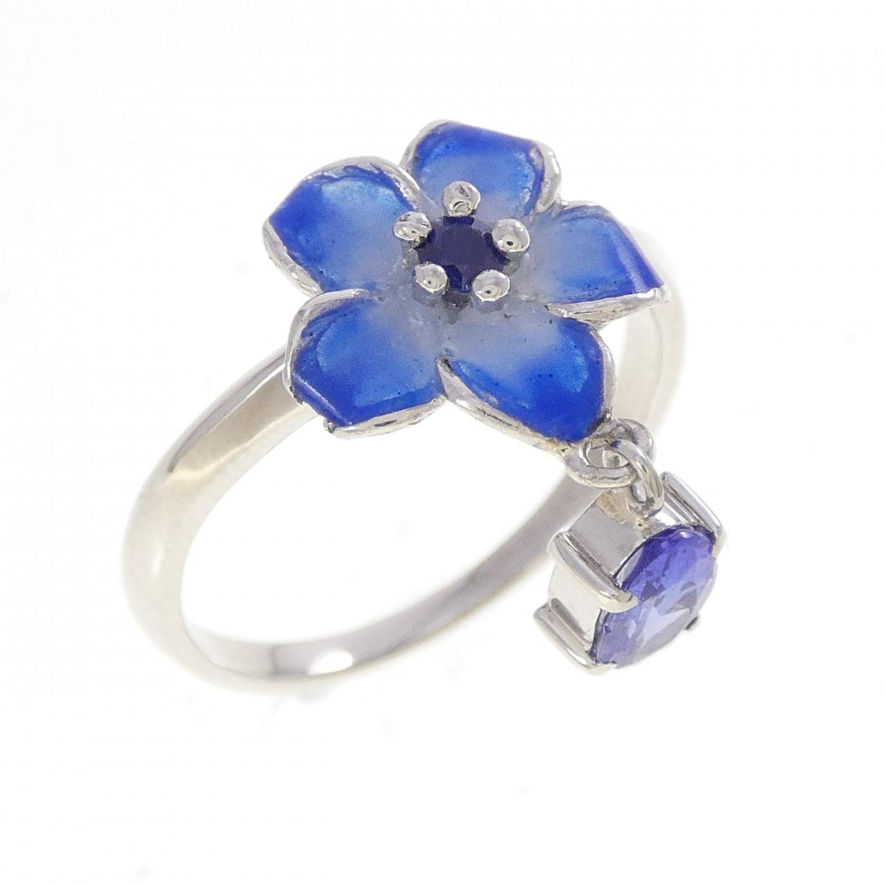 PT900 フラワー タンザナイト リング 0.41CT