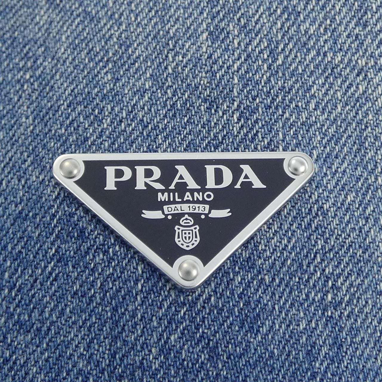 プラダ PRADA クロップド デニムジャケット トライアングルロゴ GFB327 SOOO 16PK デニムジャケット