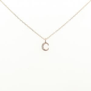 K18PG イニシャルC ダイヤモンド ネックレス 0.01CT