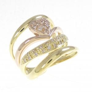 K18YG/K18PG ハート ダイヤモンド リング 0.25CT