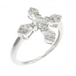 K18WG クロス ダイヤモンド リング