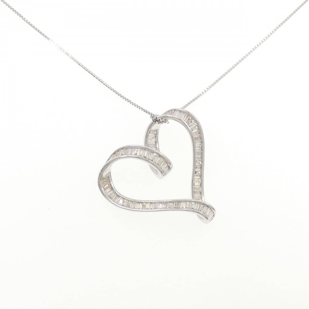 K18WG Heart Diamond Necklace 1.25CT