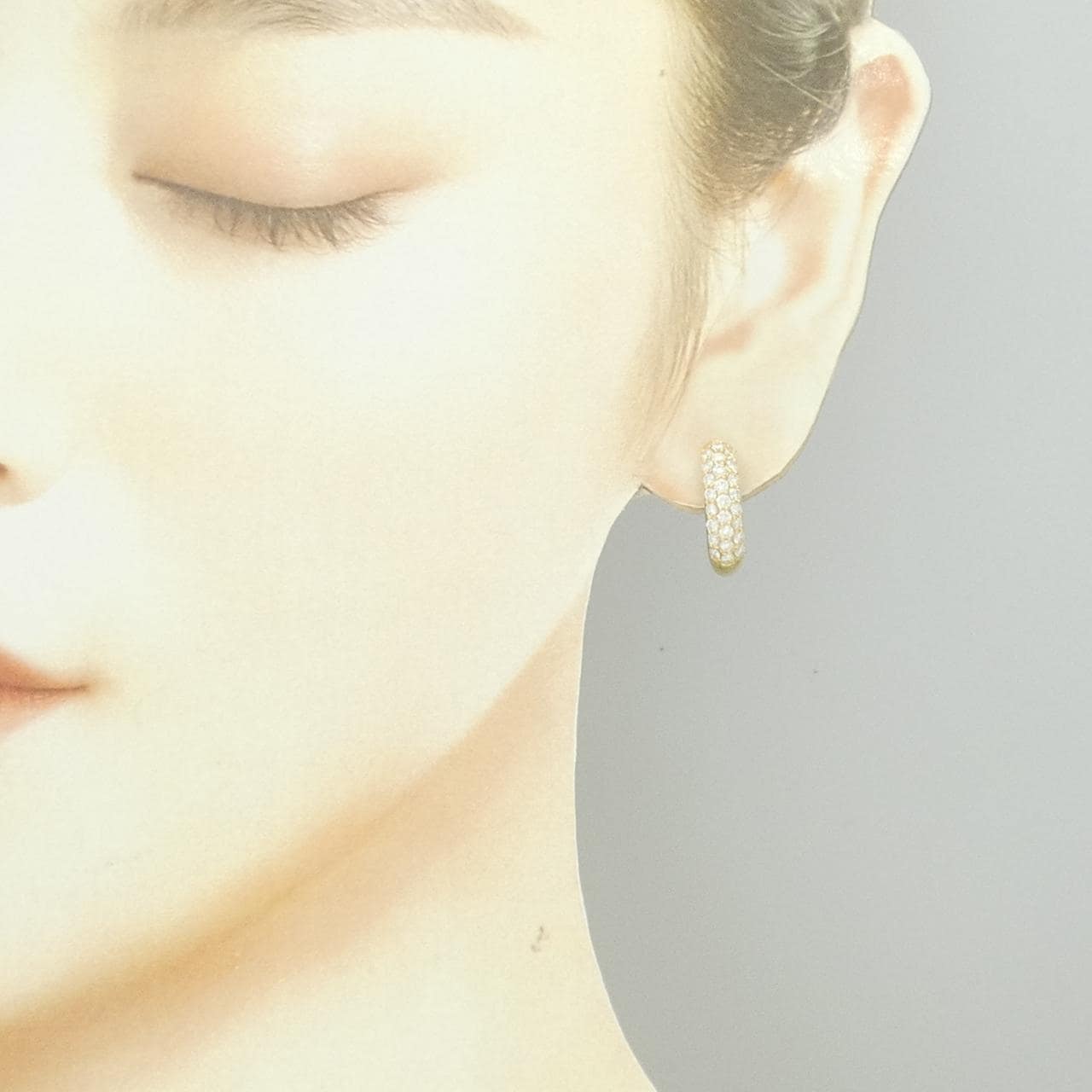 K18YG パヴェ ダイヤモンド ピアス 1.00CT