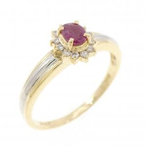 K18YG/PT900 ルビー リング