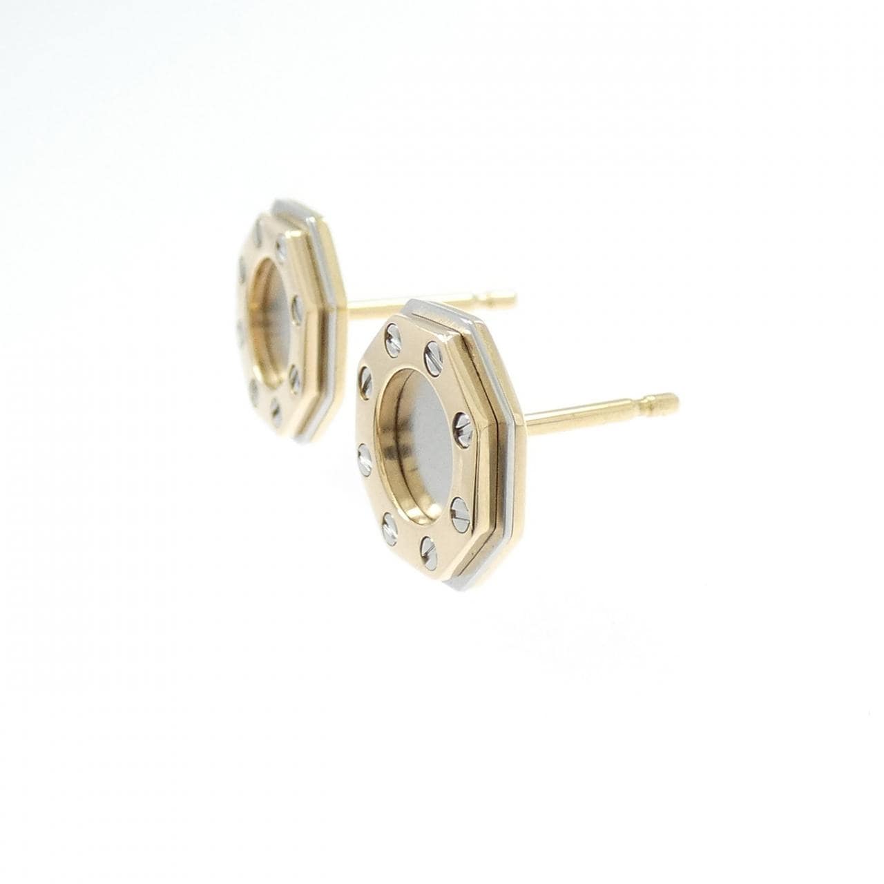 カルティエ 750YG/ST ピアス