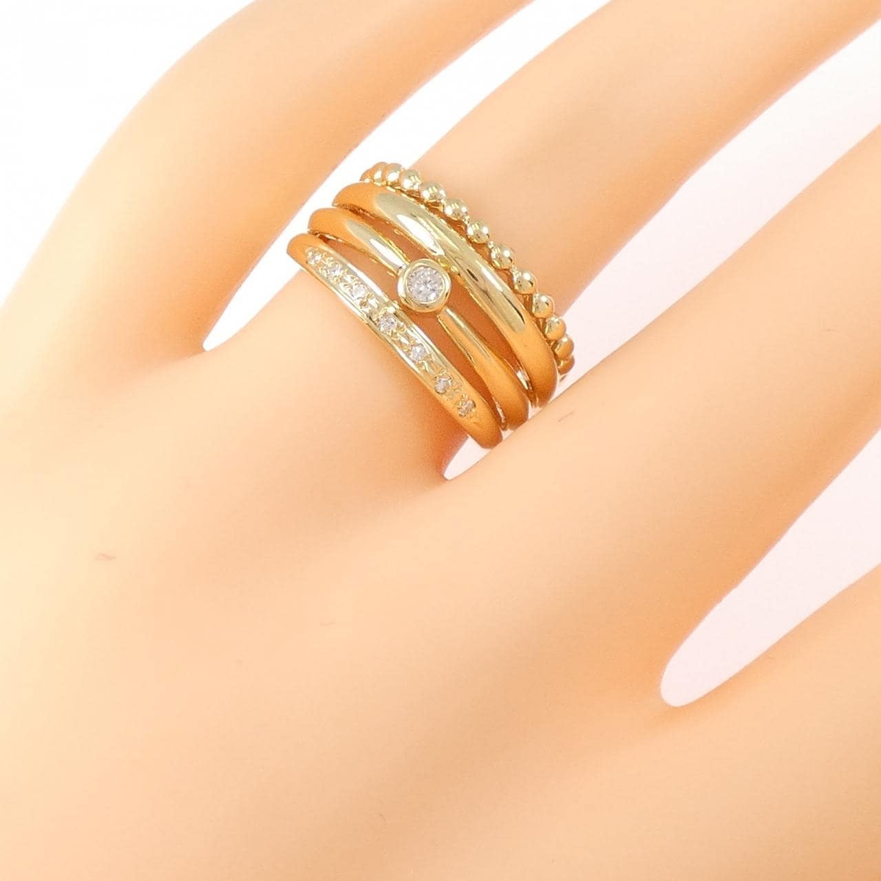 K18YG ダイヤモンド リング 0.10CT