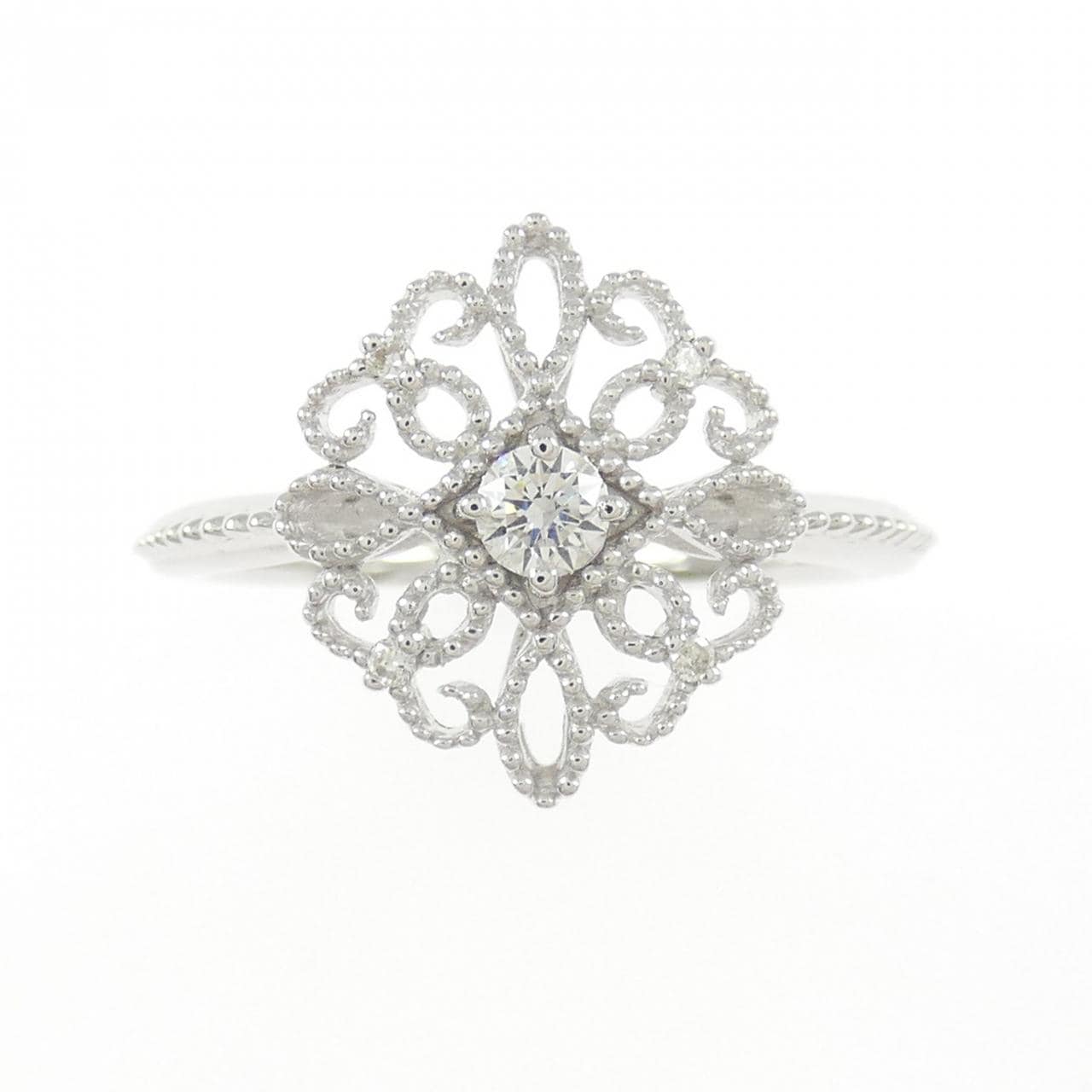K18WG ダイヤモンド リング 0.12CT