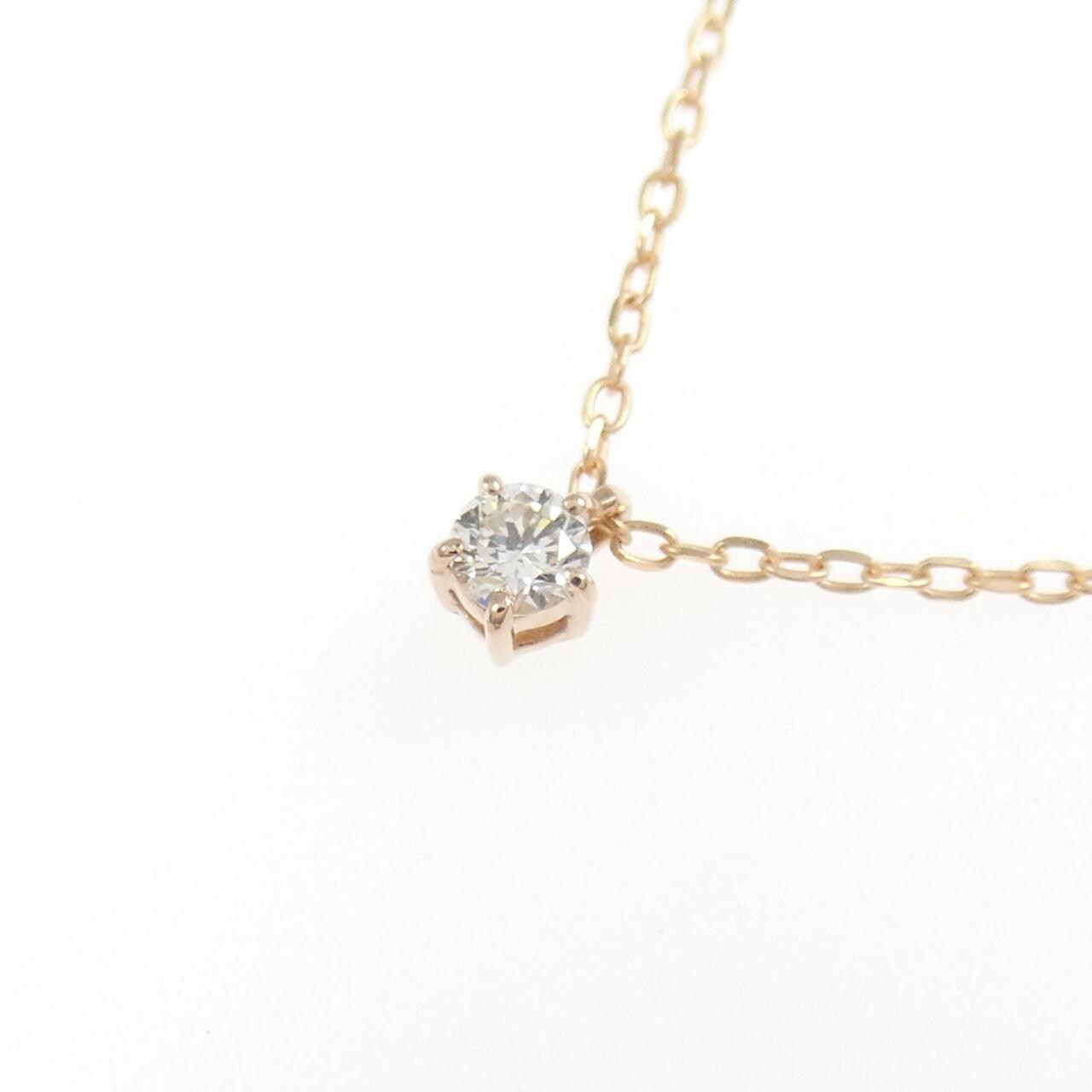 K10PG ソリティア ダイヤモンド ネックレス 0.06CT