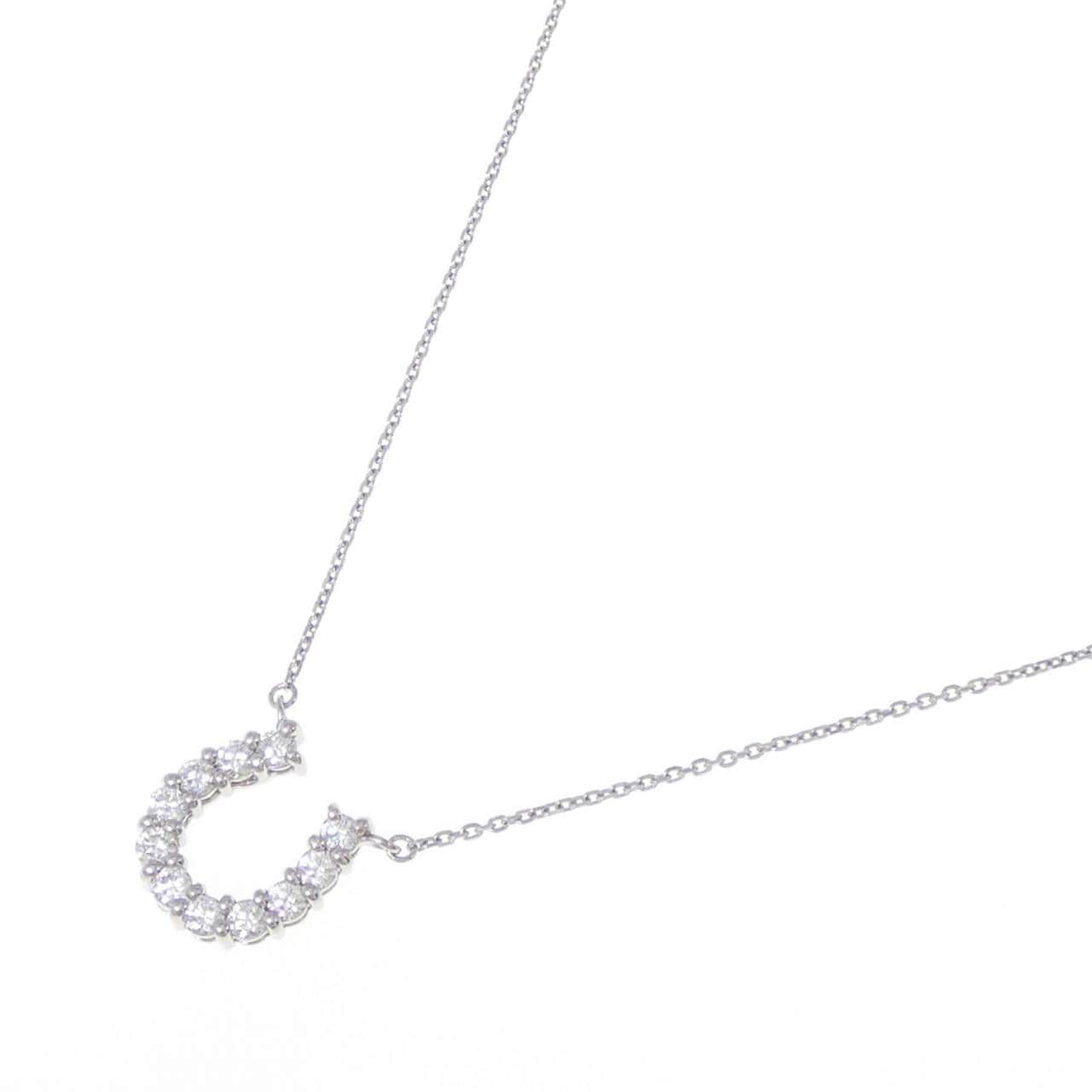 [BRAND NEW] PT Horseshoe Diamond Necklace 0.301CT