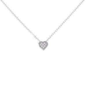 K10WG ハート ダイヤモンド ネックレス