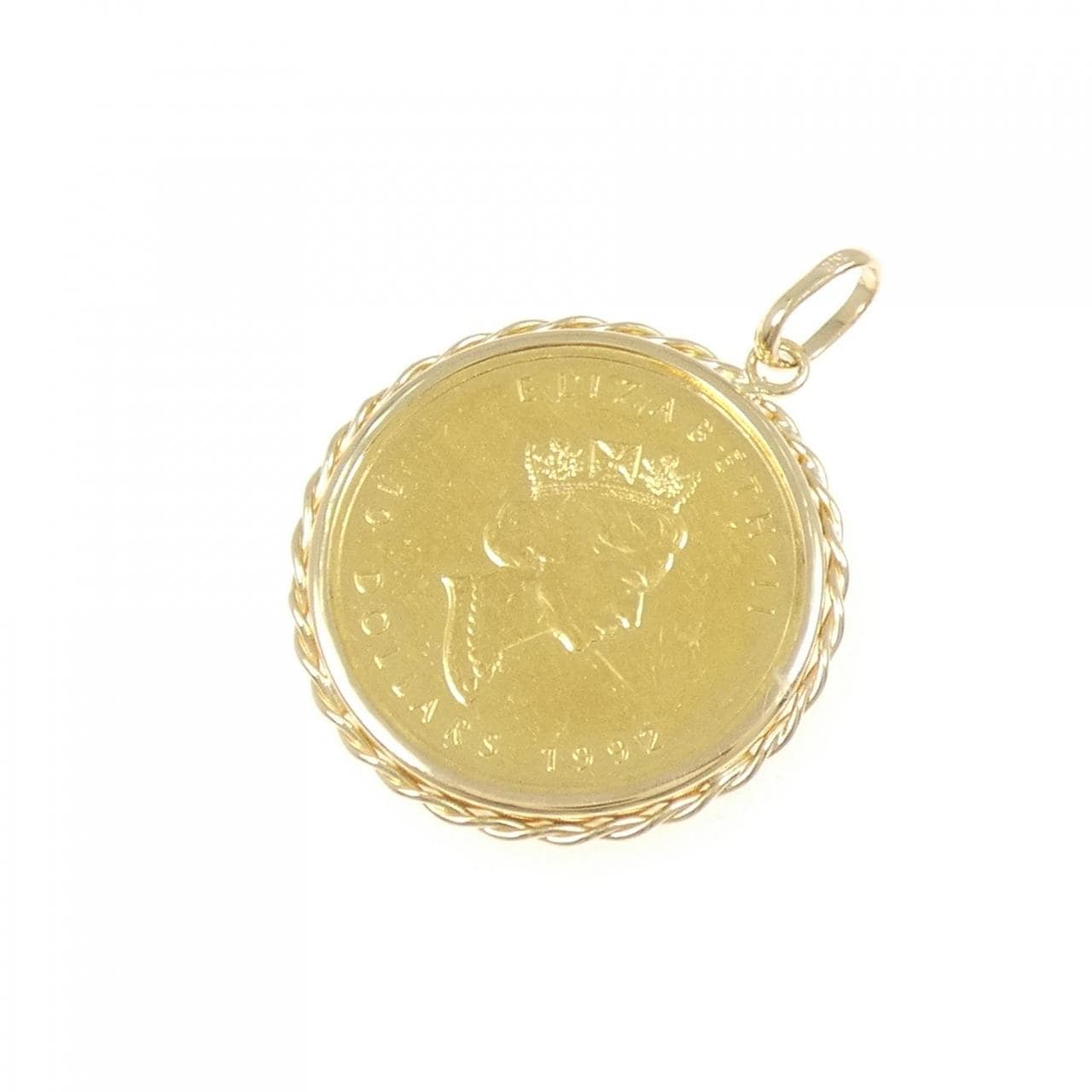 K18YG(枠) コイン ペンダント