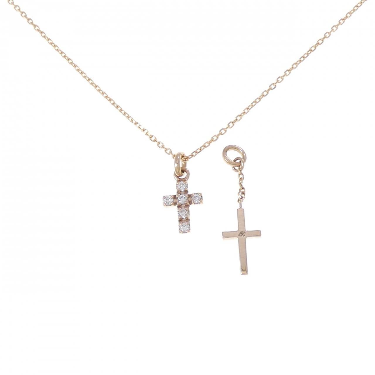 4゜C クロス ダイヤモンド ネックレス
