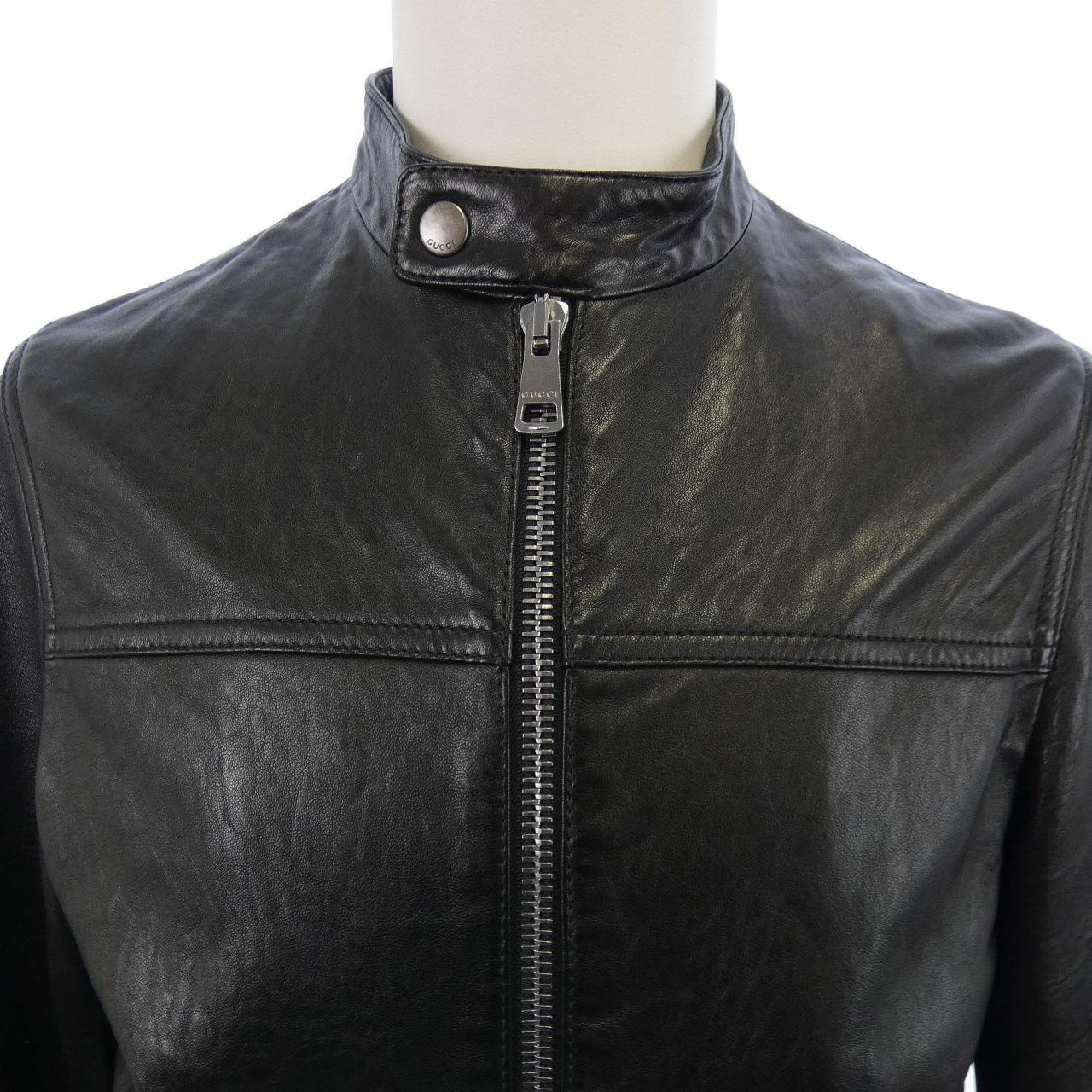 グッチ GUCCI 264857-XN571 レザーライダースジャケット