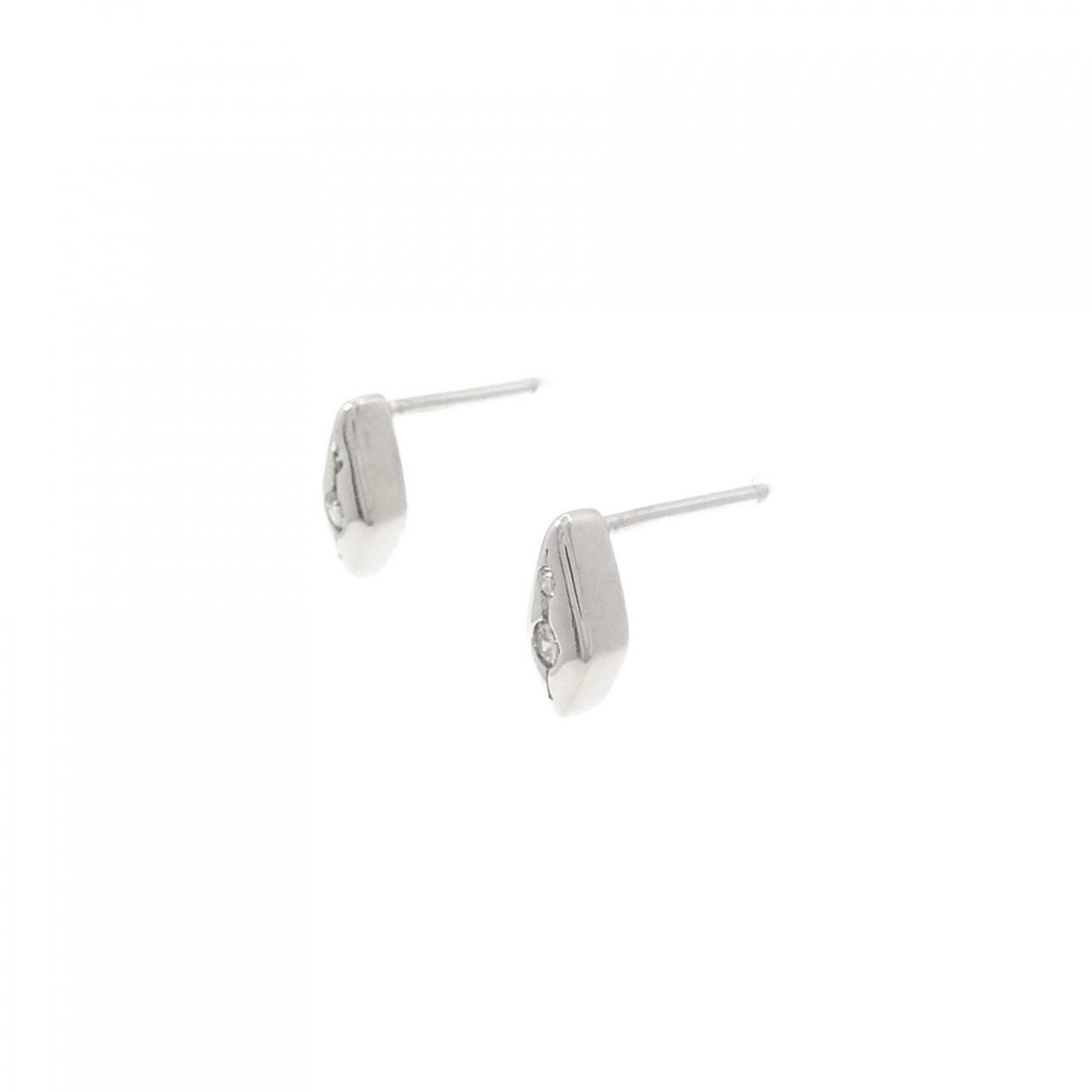 K14WG ダイヤモンド ピアス 0.06CT
