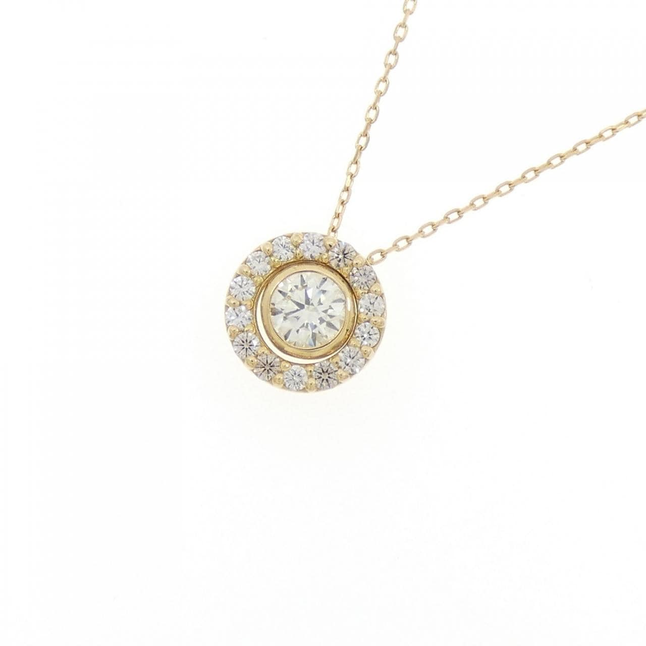 K18YG 2WAY ダイヤモンド ネックレス 0.221CT