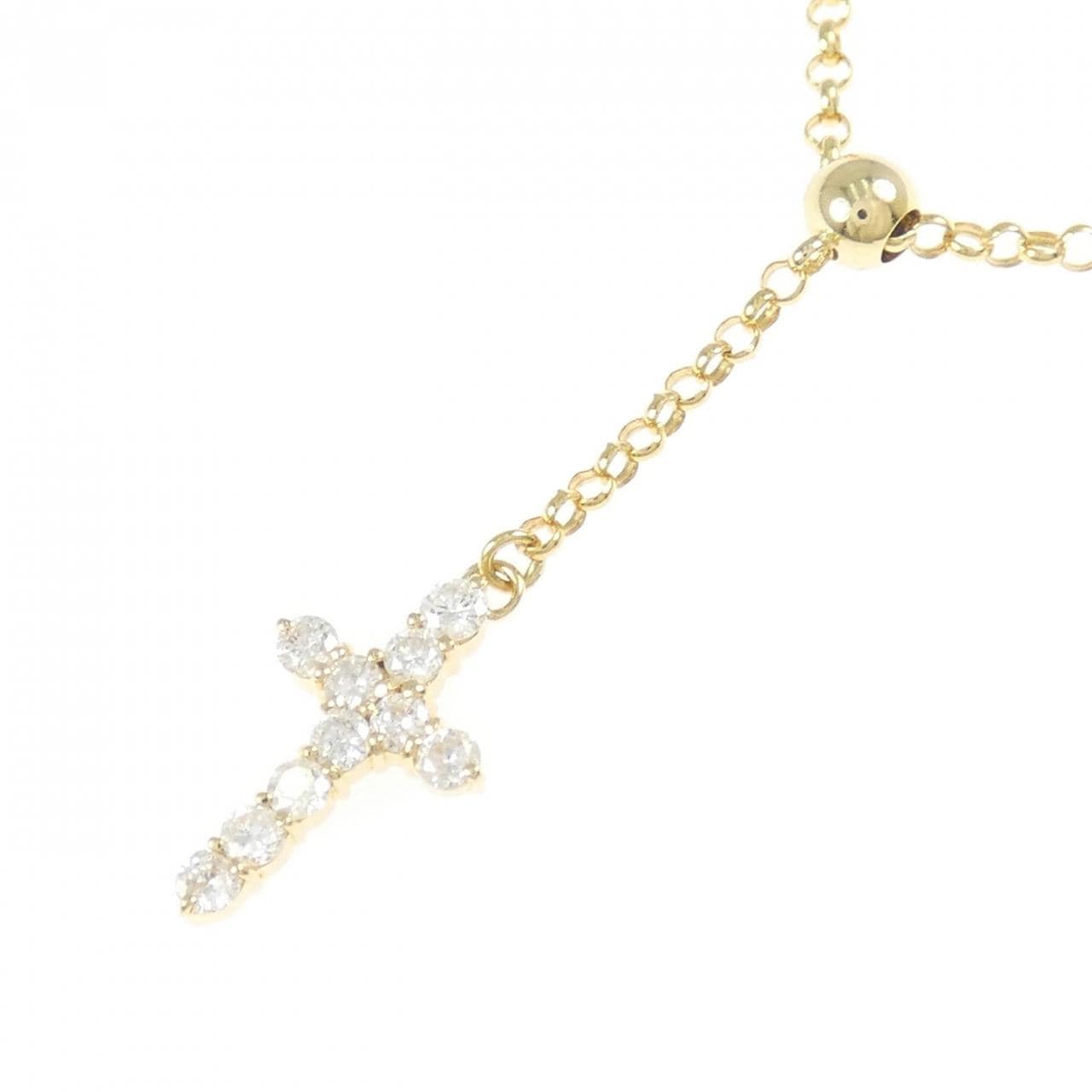 K18YG クロス ダイヤモンド ネックレス 0.33CT