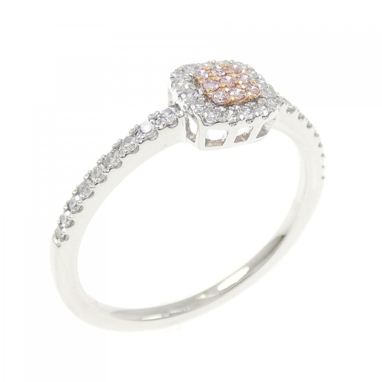 PT950/K18PG ピンクダイヤモンド リング 0.04CT