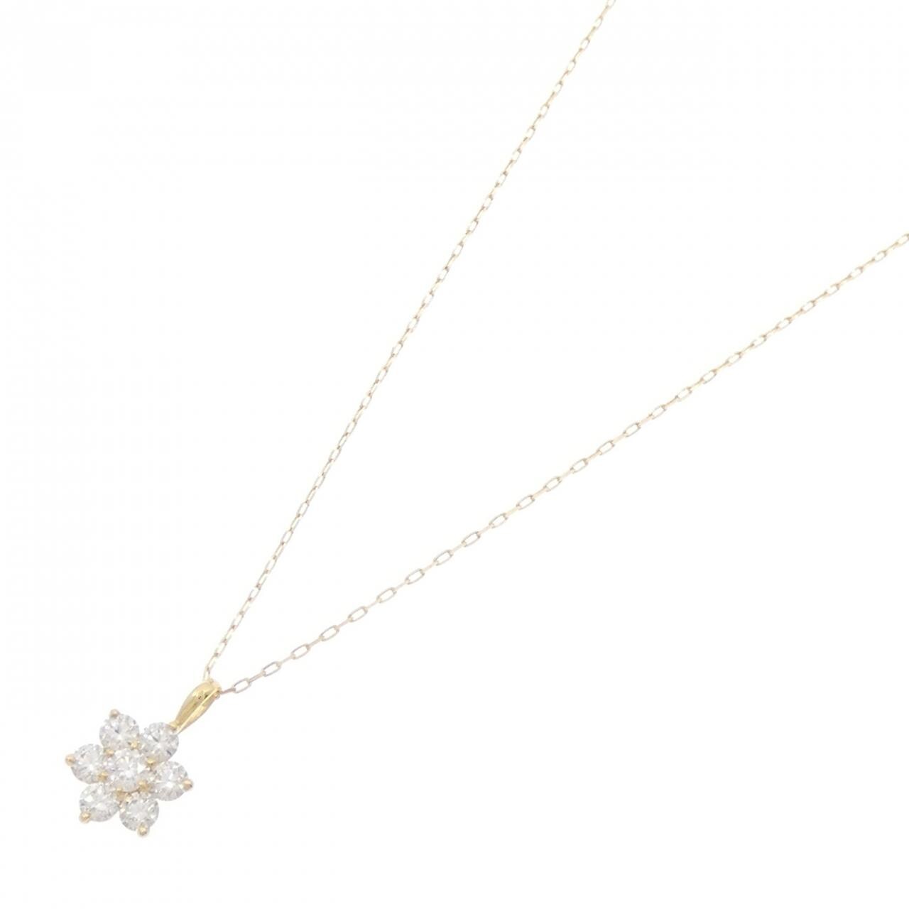 [BRAND NEW] K18YG Flower Diamond Necklace