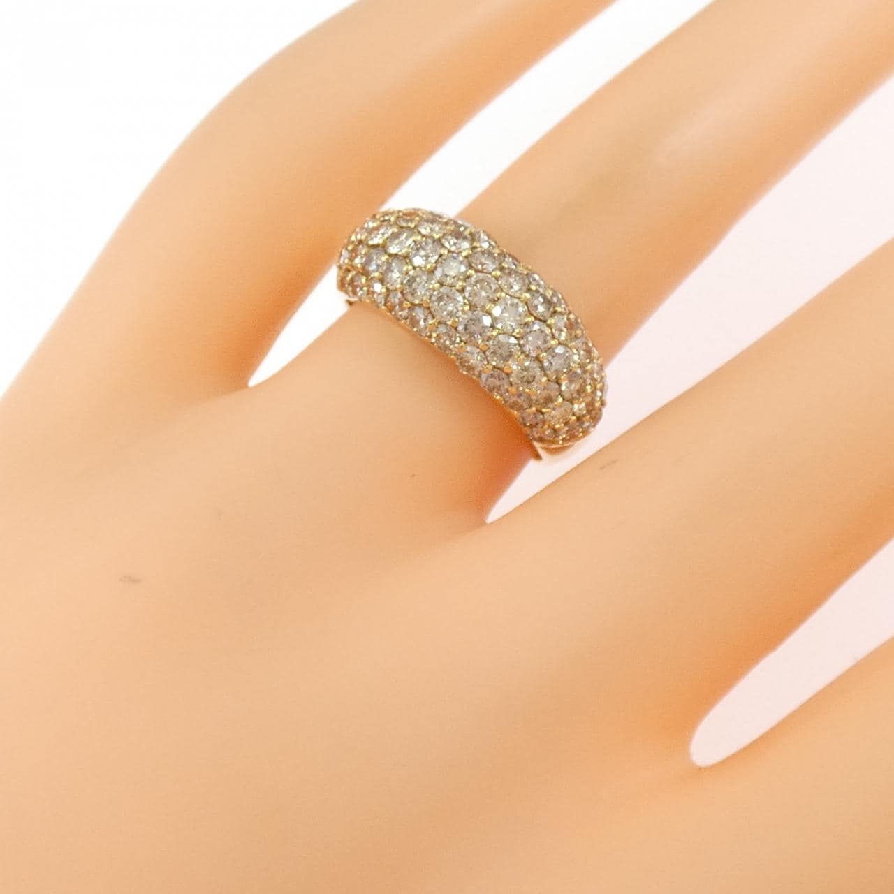 K18YG パヴェ ダイヤモンド リング 2.00CT