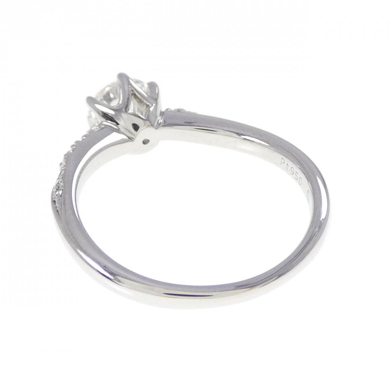 PT950钻石戒指，0.702克拉，H色，SI1净度，3EXT H&C