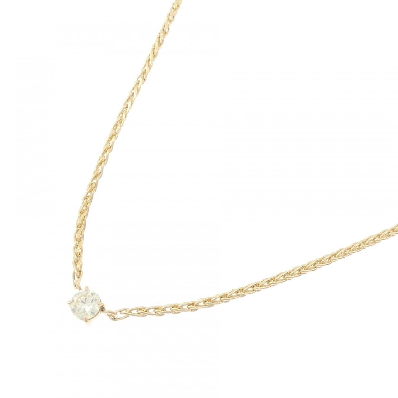 K18YG ソリティア ダイヤモンド ネックレス 0.26CT