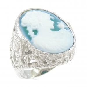 K18WG メノウカメオ リング