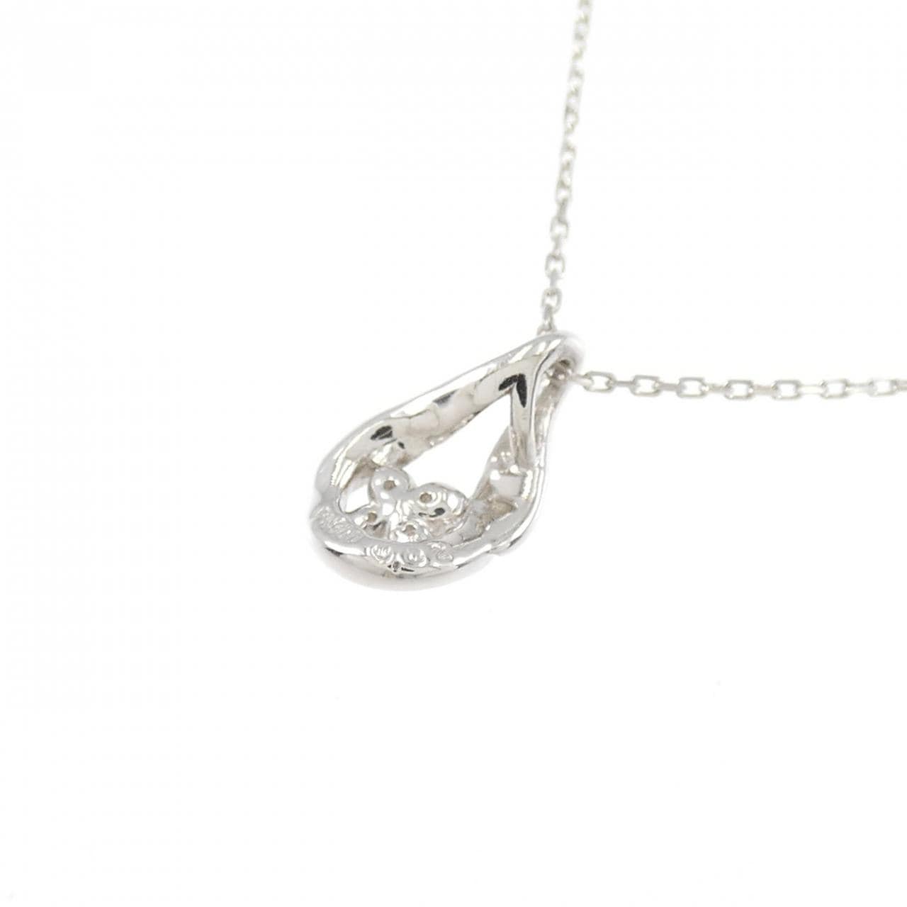 PT900/PT850 フラワー ダイヤモンド ネックレス 0.02CT