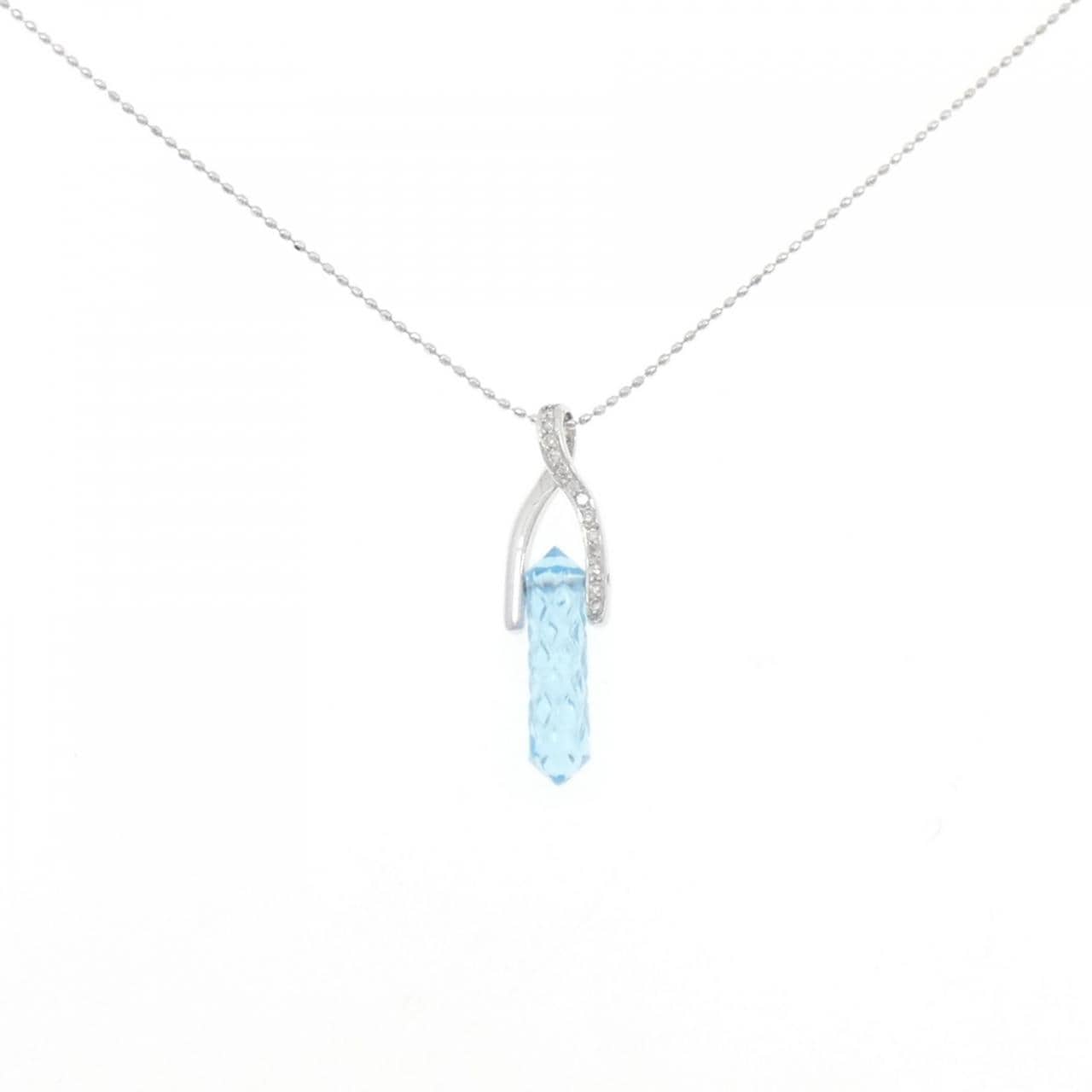 K18WG ブルートパーズ ネックレス