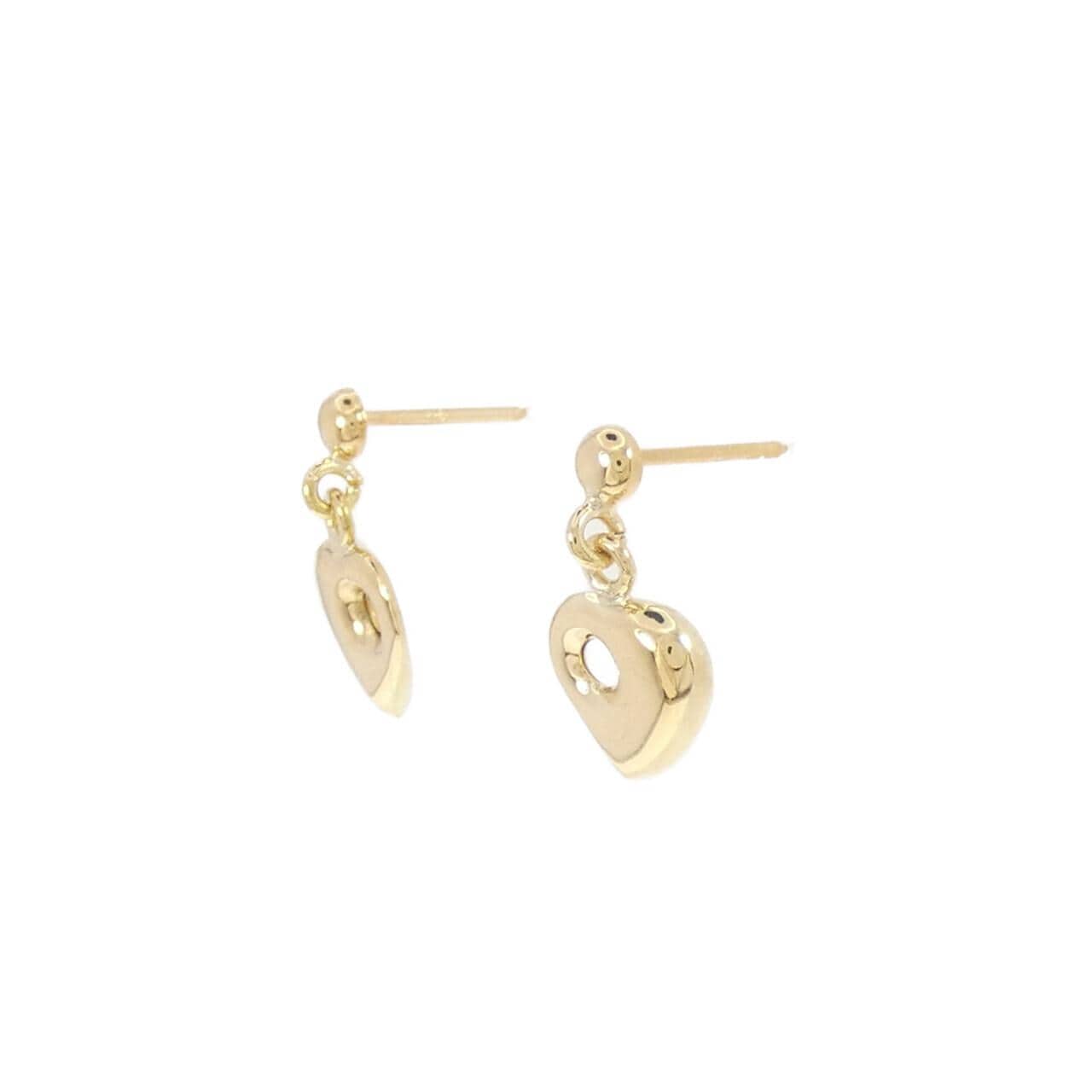 K18YG heart earrings