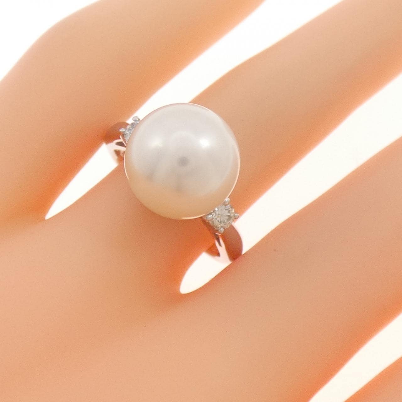 PT900 白蝶パール リング 11.4mm