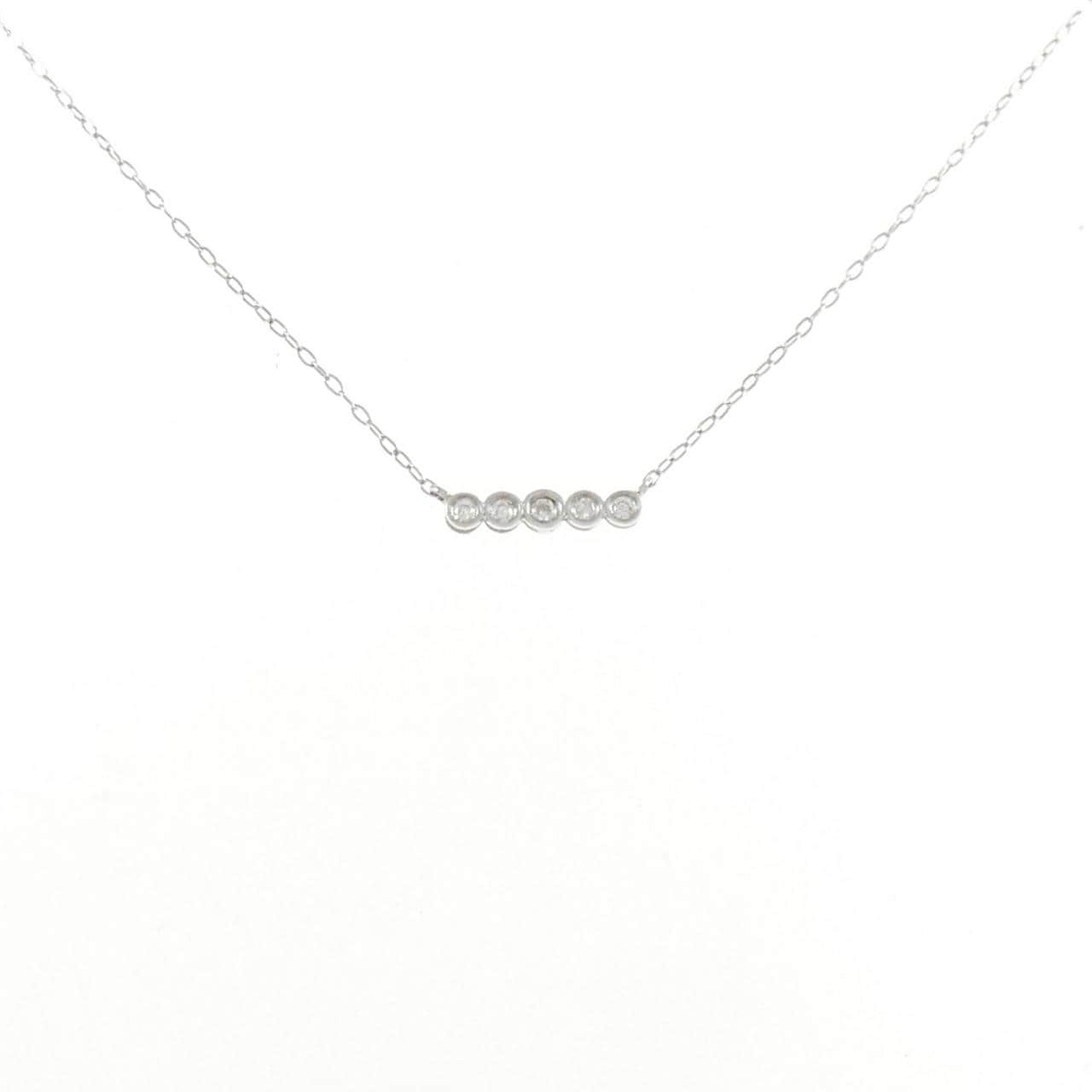 【新品】K18WG ダイヤモンド ネックレス 0.07CT