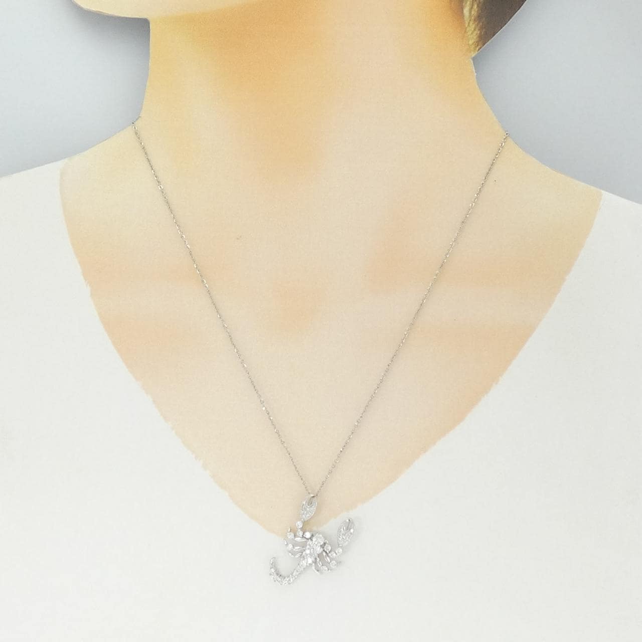 PT900/PT850 サソリ ダイヤモンド ネックレス 0.88CT