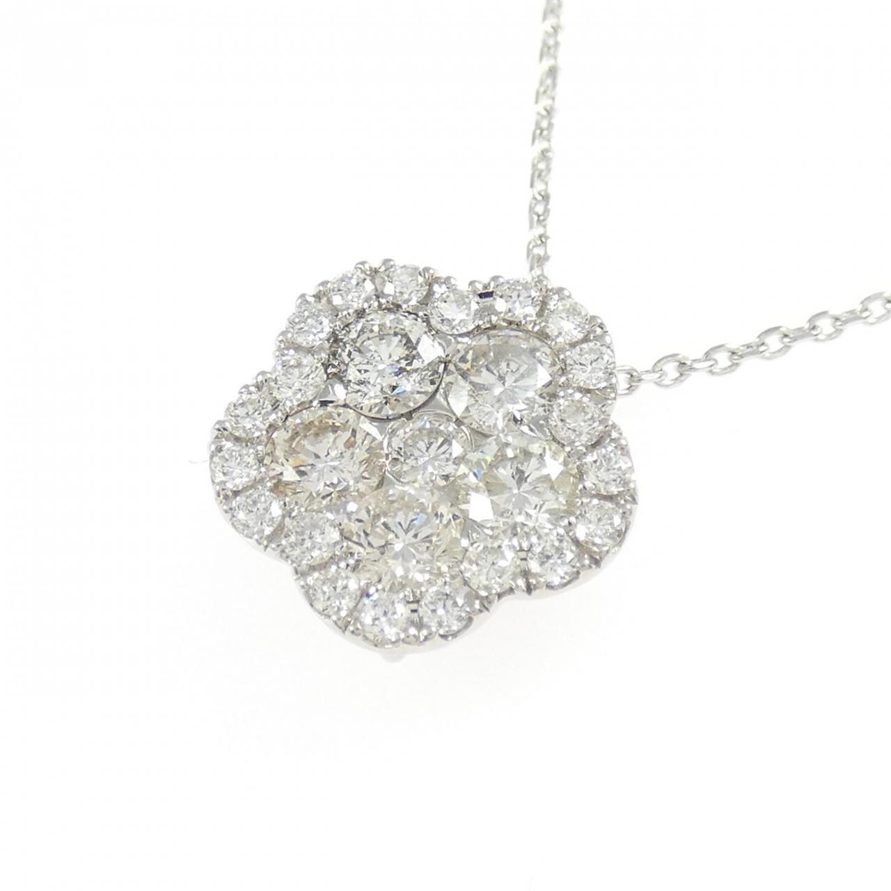 PT950/PT850 花朵钻石项链 1.00克拉
