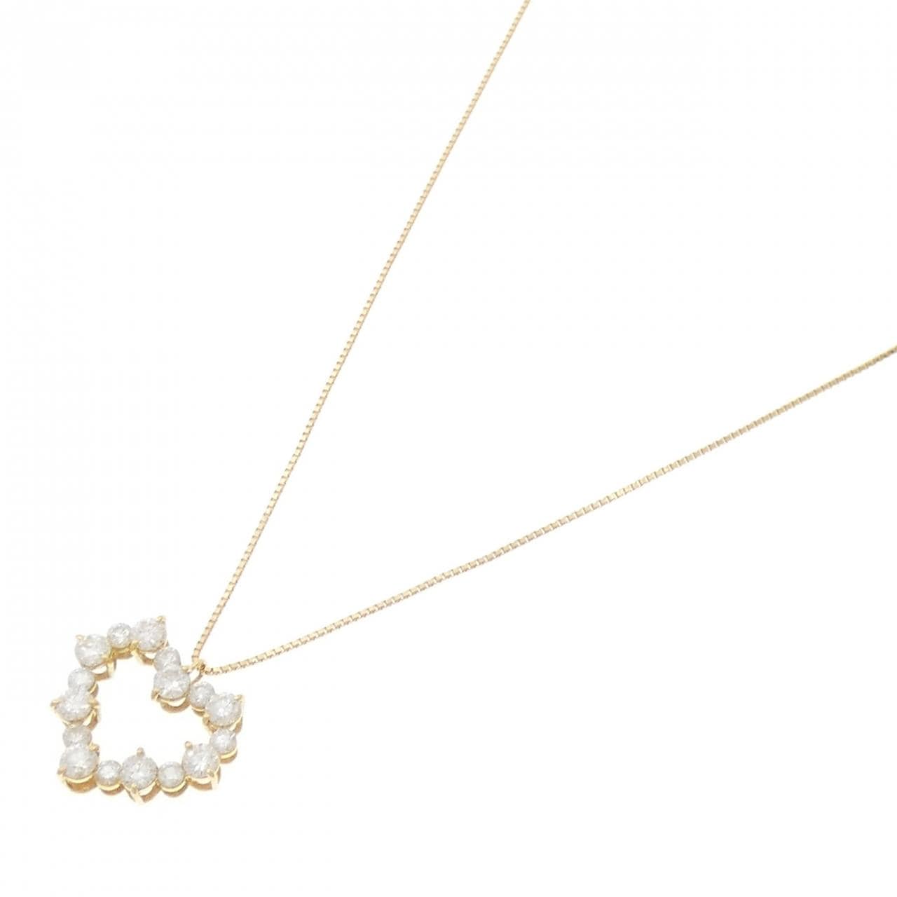 K18YG ハート ダイヤモンド ネックレス 1.00CT