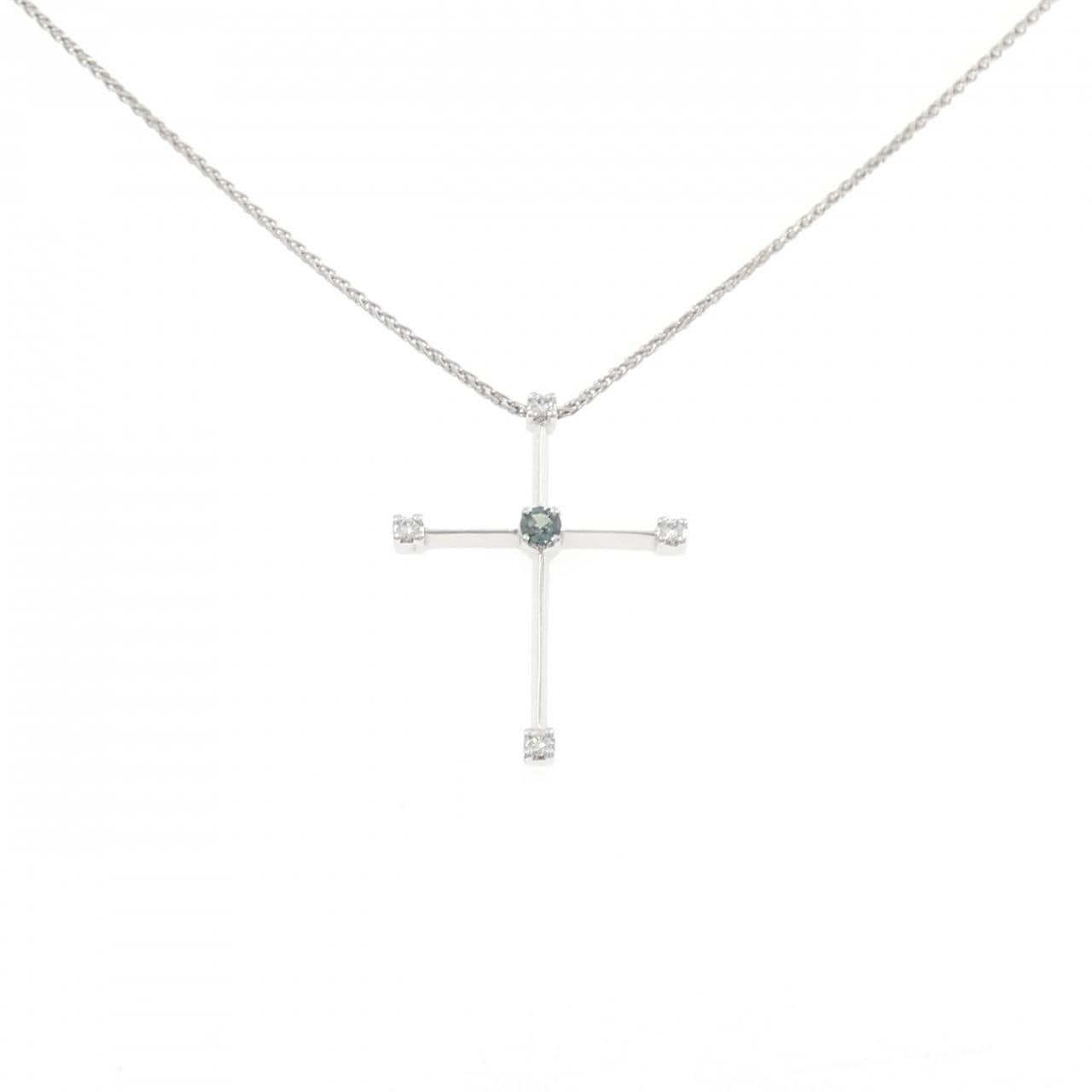 750WG アレキサンドライト ネックレス 0.12CT