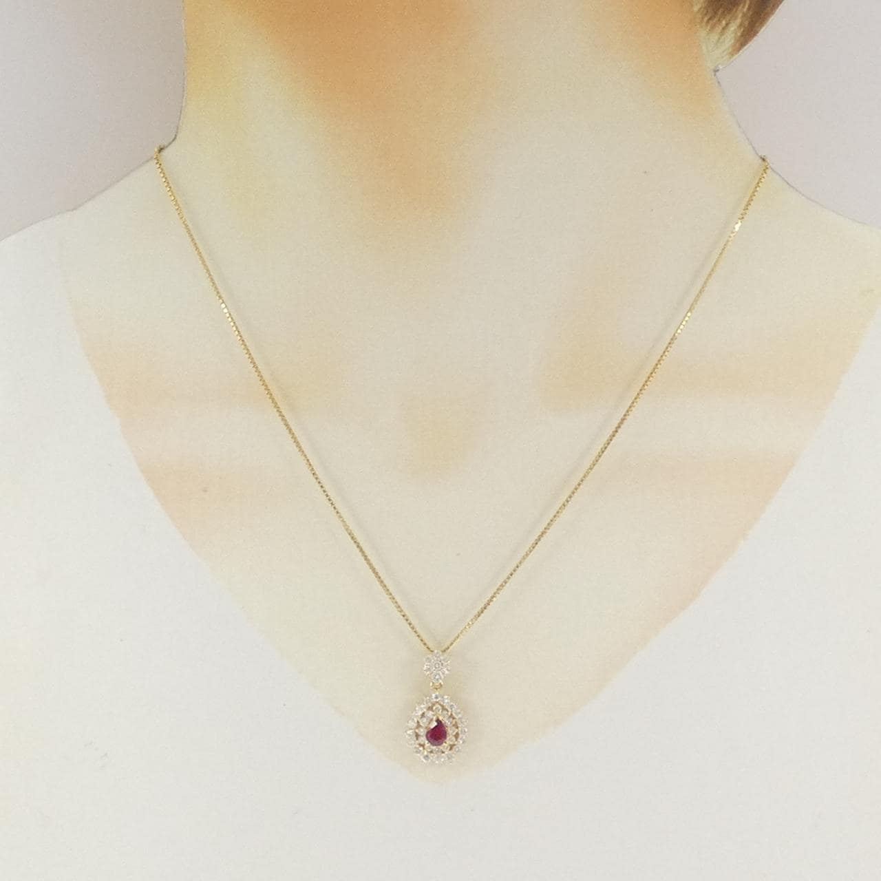 K18YG ルビー ネックレス 0.53CT