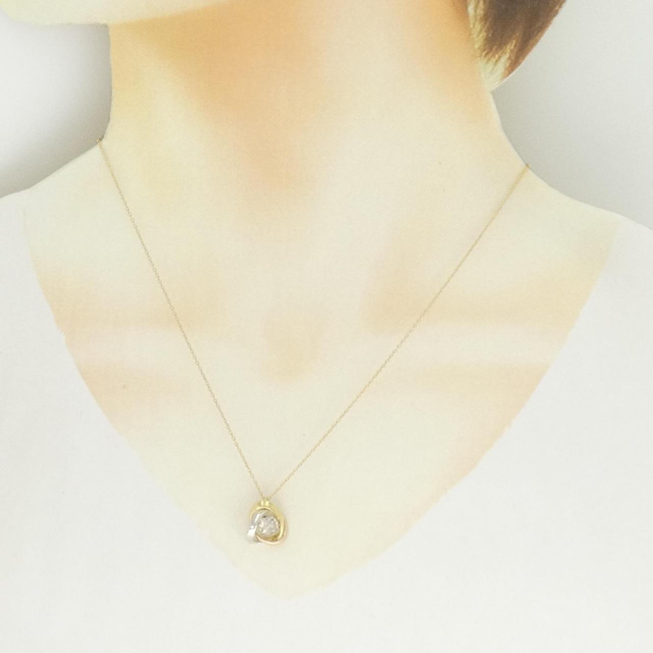 K18YG/PT950/K18PG ダイヤモンド ネックレス 0.50CT