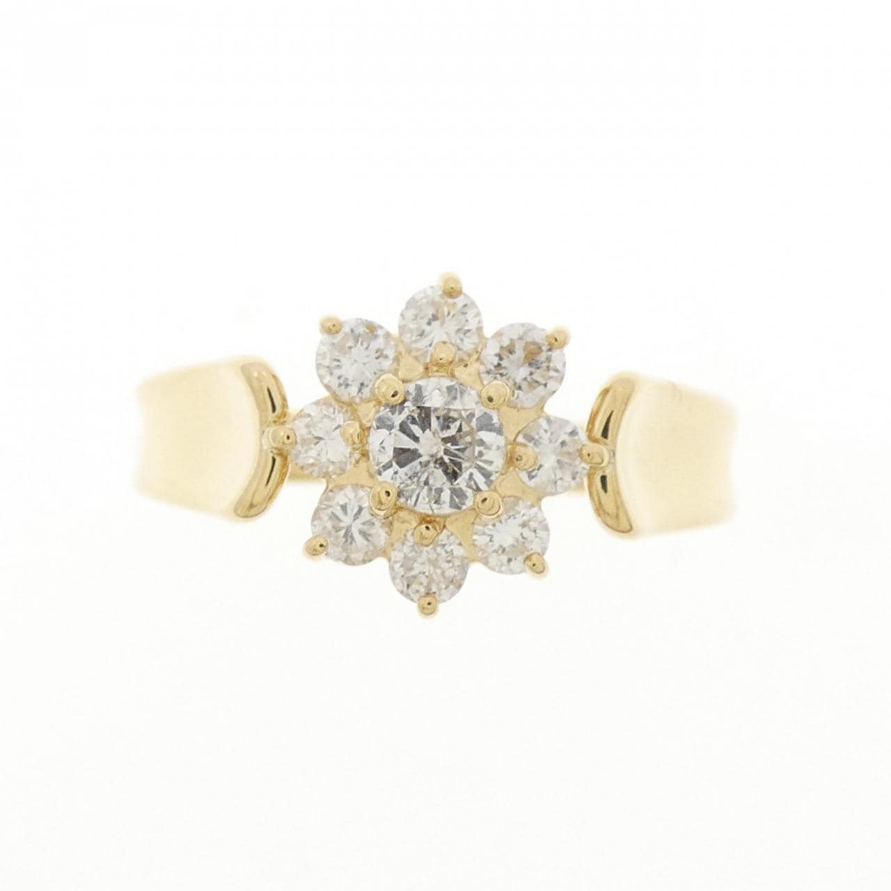 K18YG フラワー ダイヤモンド リング 0.52CT