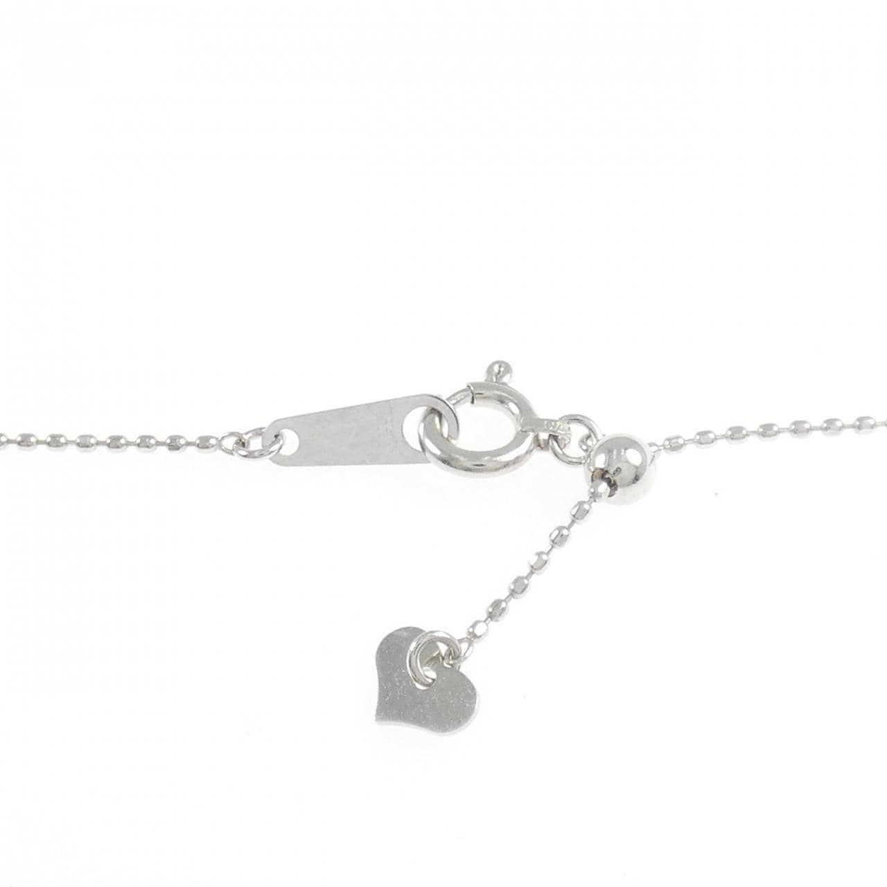 K18WG スリーストーン ダイヤモンド ネックレス 0.25CT