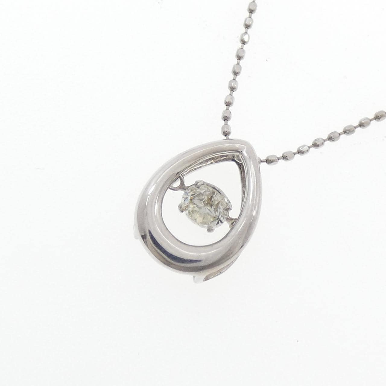 K18WG/PT850 ダイヤモンド ネックレス 0.20CT