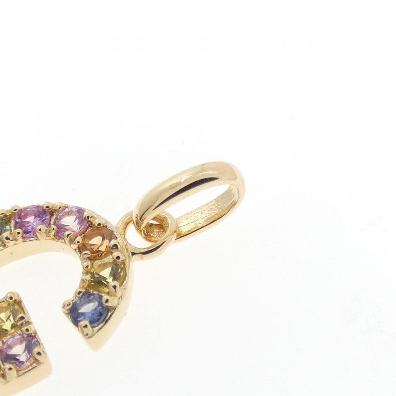 【新品】K18YG イニシャルG サファイヤ ペンダント 0.24CT