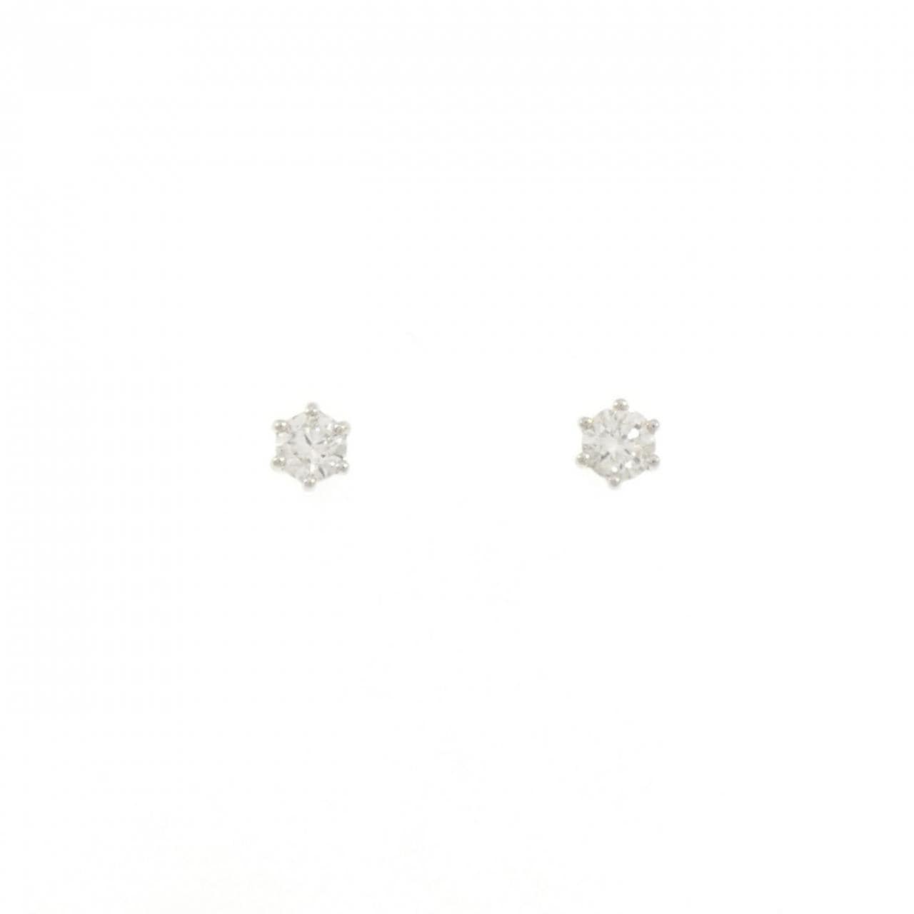 PT900 ソリティア ダイヤモンド ピアス 0.30CT