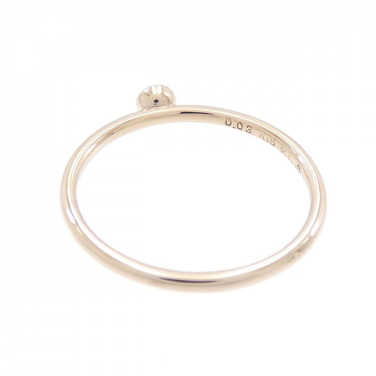 K18PG ソリティア ダイヤモンド リング 0.03CT