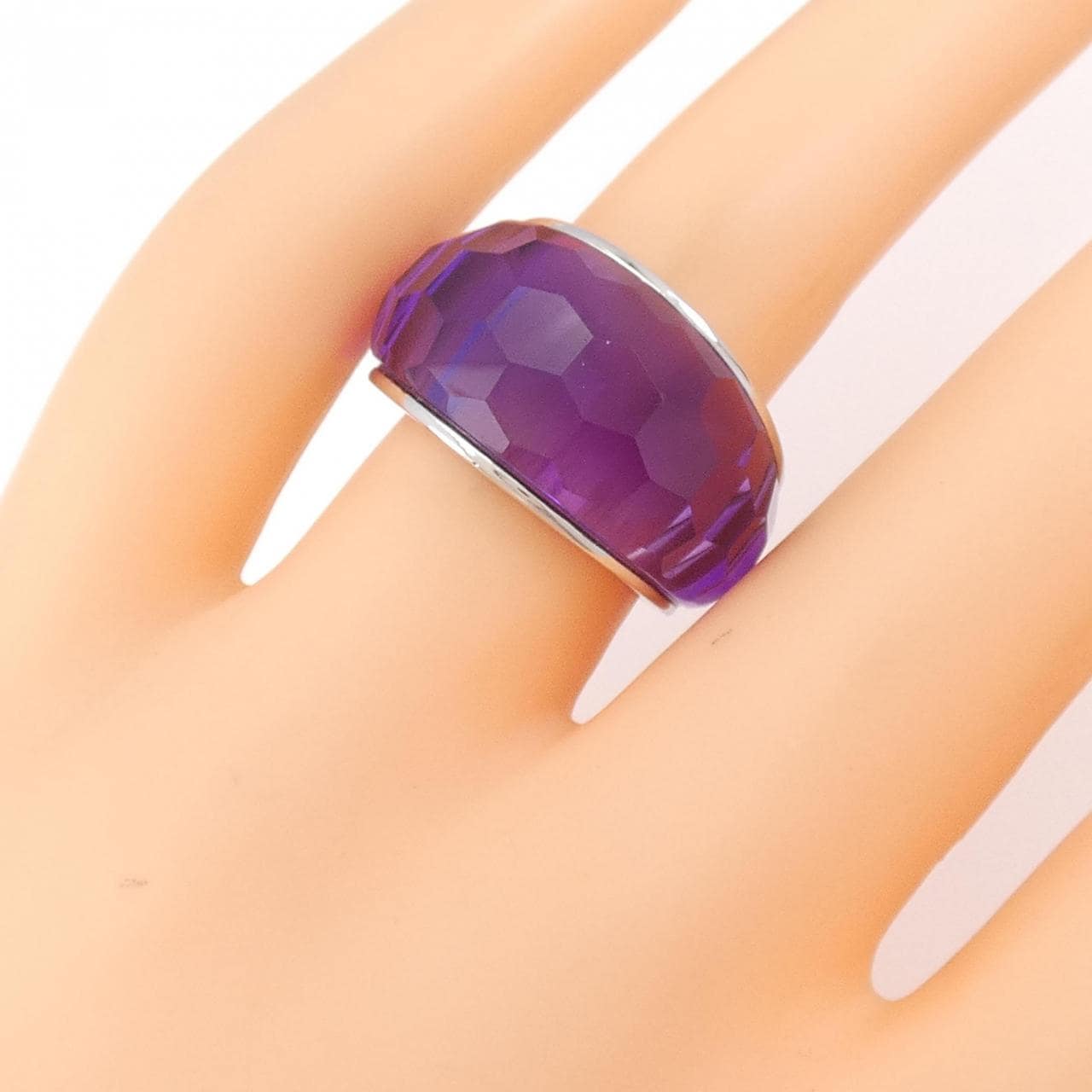 K18WG amethyst ring