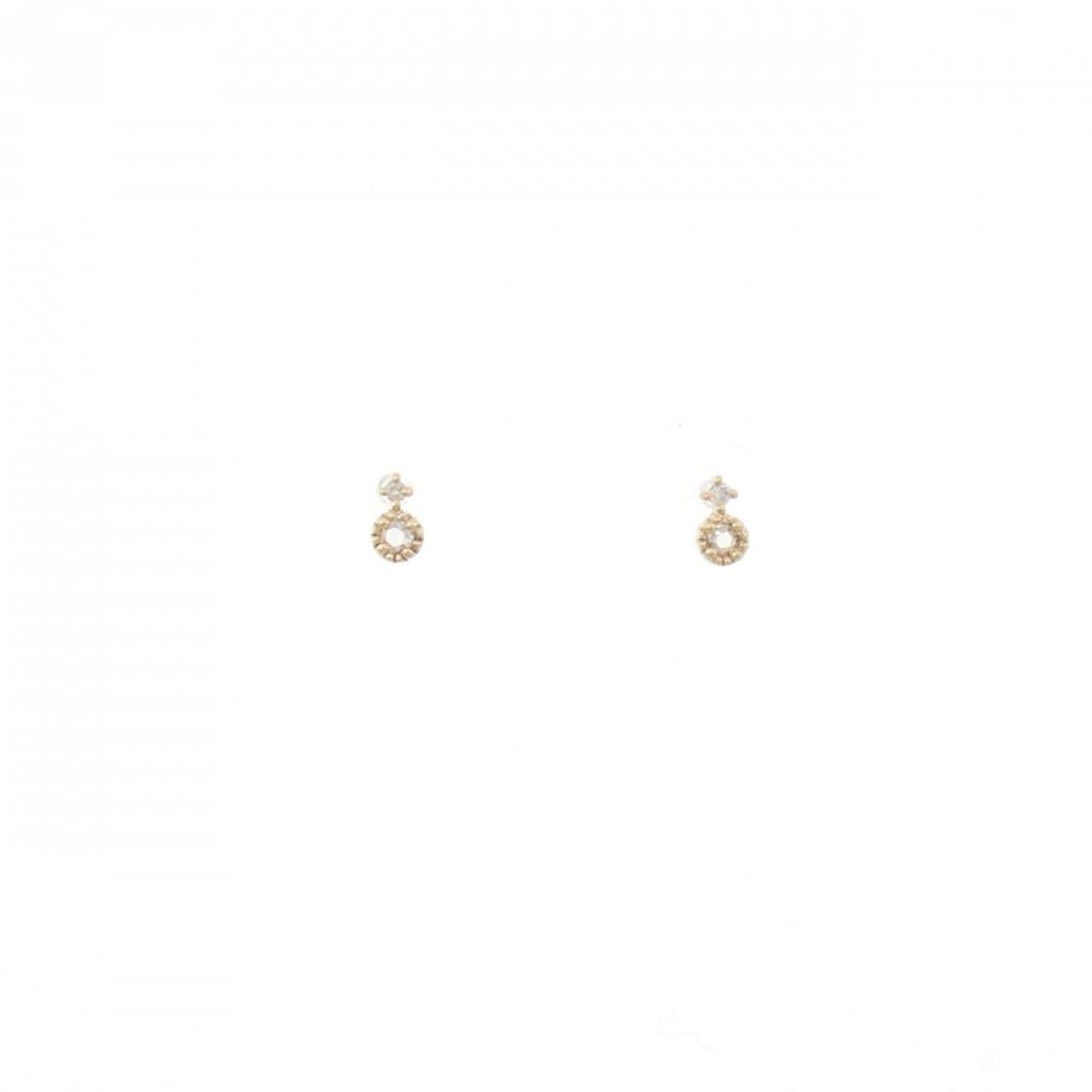 K10YG ダイヤモンド ピアス