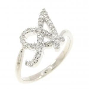 K18WG イニシャルA ダイヤモンド リング 0.23CT