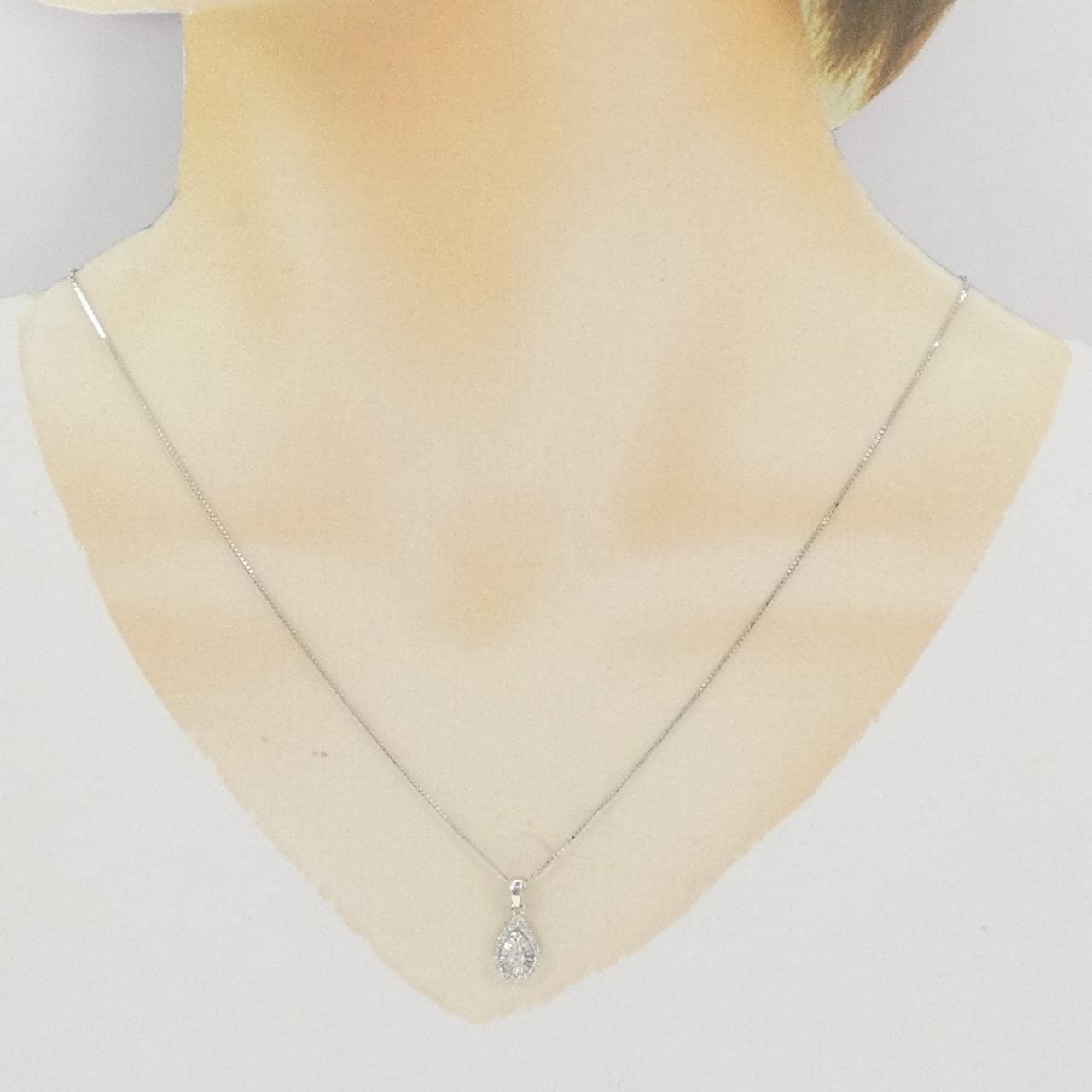 K18WG ダイヤモンド ネックレス 0.20CT