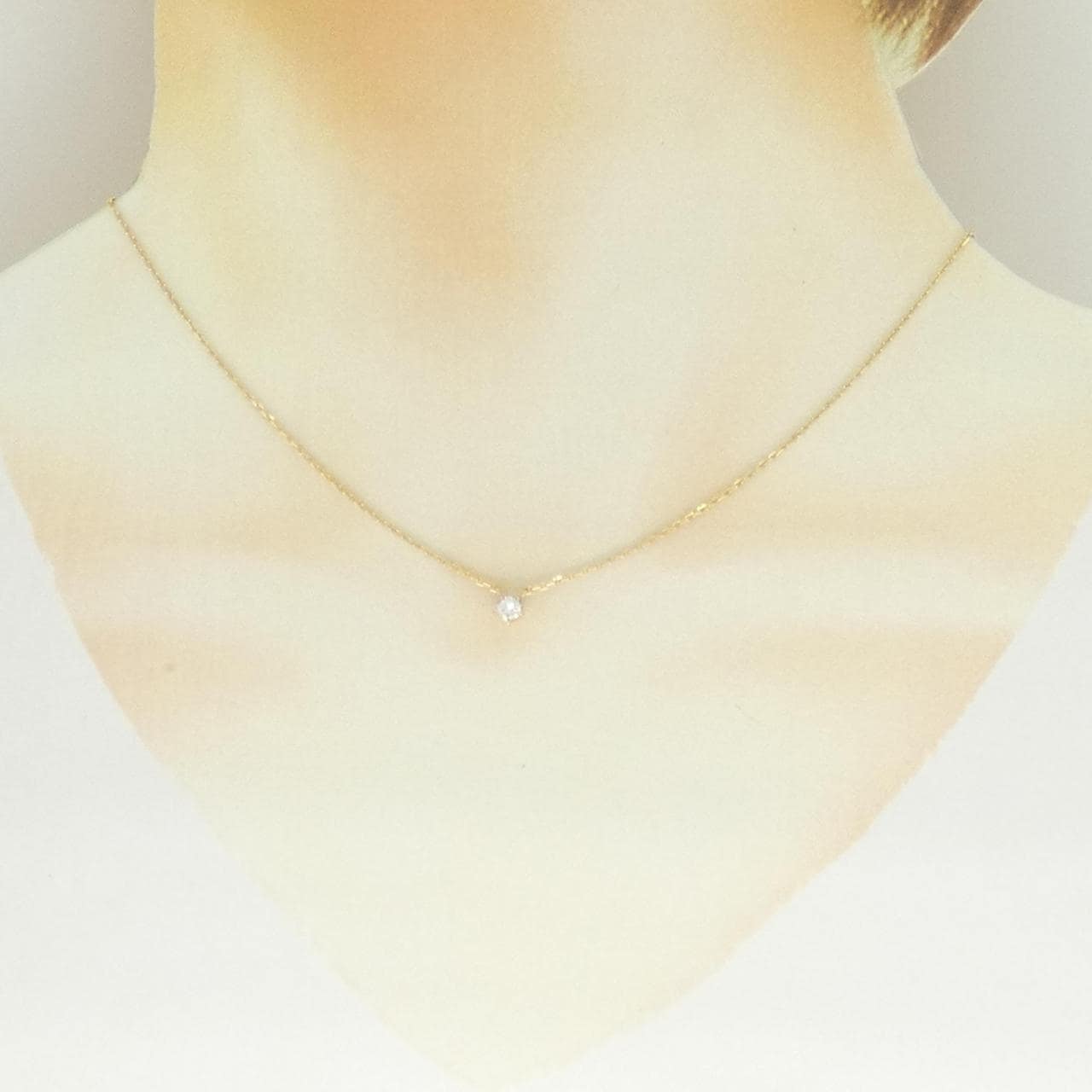 K18YG ソリティア ダイヤモンド ネックレス 0.17CT