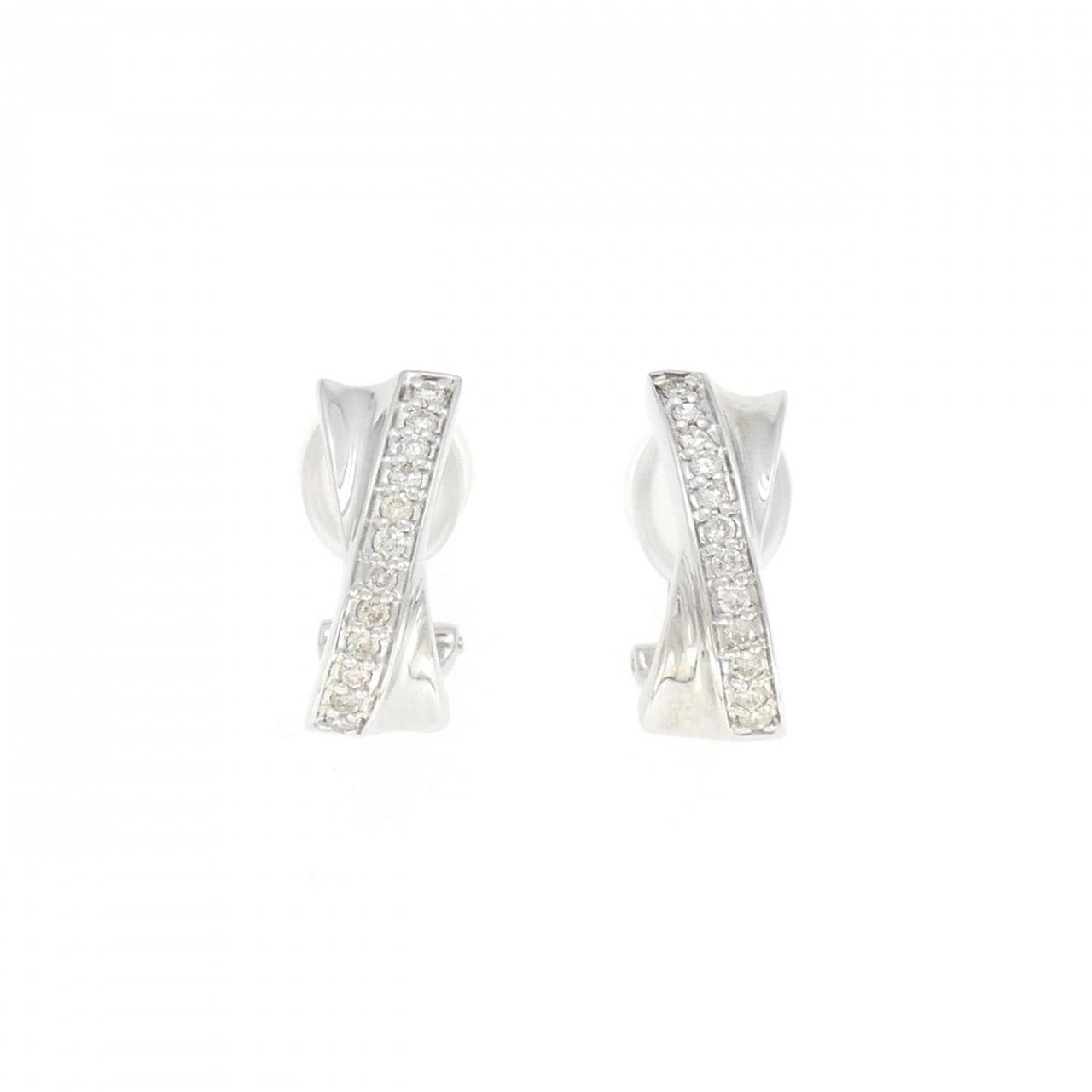 K18WG鑽石耳環/耳夹0.30CT