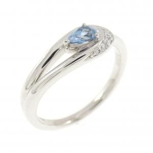 4゜C アクアマリン リング 0.178CT